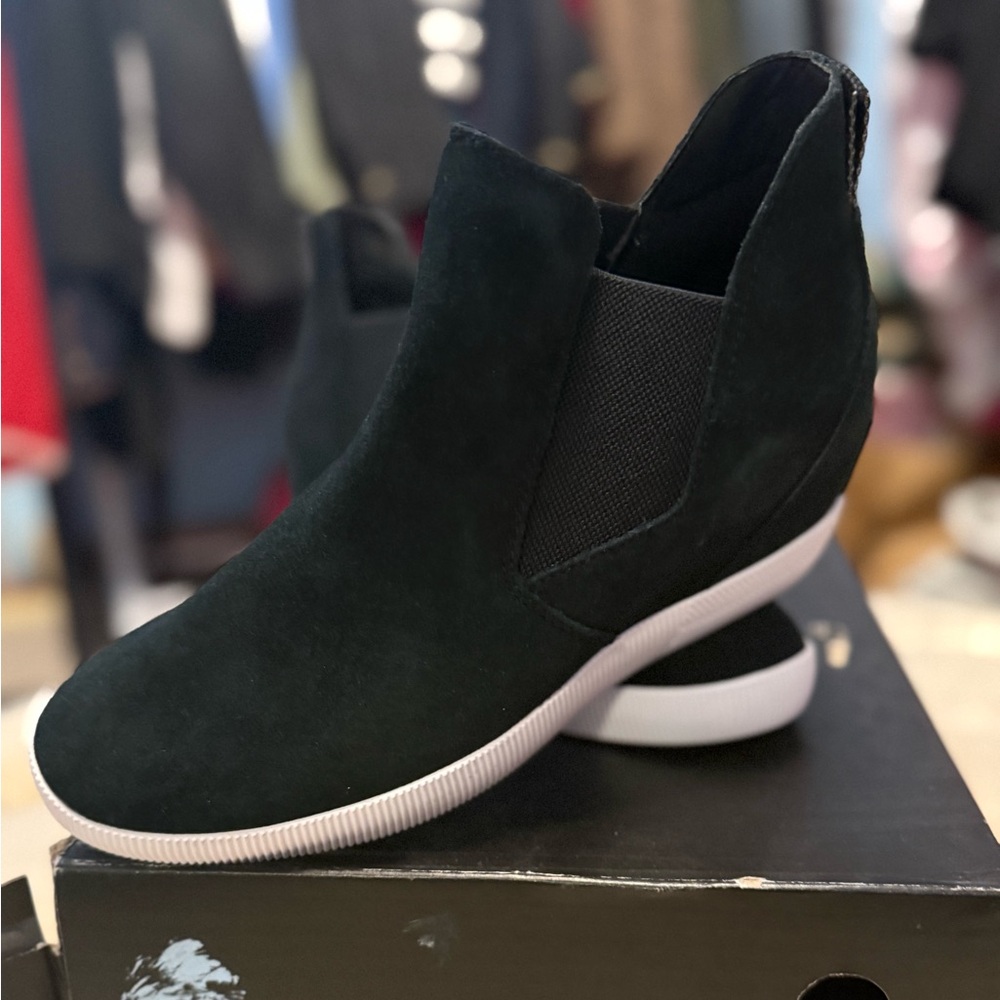 Sorel Black Slip-On Wedge Shoes